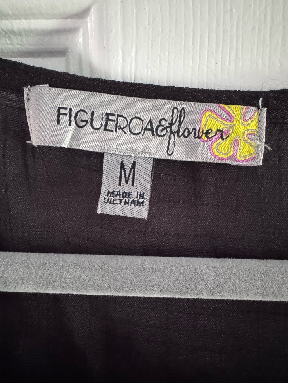 Figueroa & Flower Black Crochet Lace Boho Blouse Medium 3/4 Sleeve Peasant Top - Picture 3 of 13